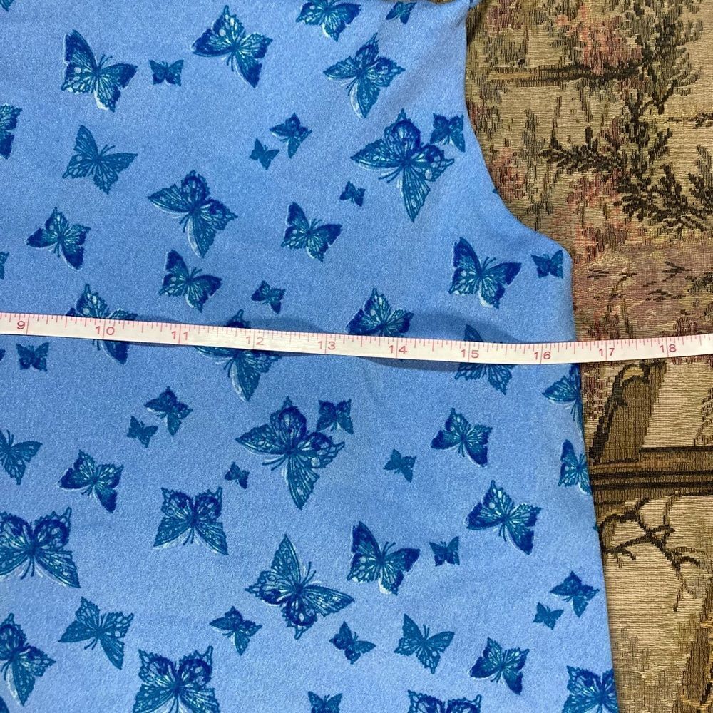 Y2K Blue Butterly Drape Front Cropped Cami - Picture 6 of 8